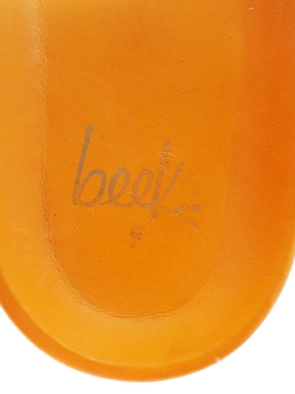 BEEK Gallito $280 Papaya Orange Leather Slide Sandals 9 - Made in MEXICO - Picture 8 of 9